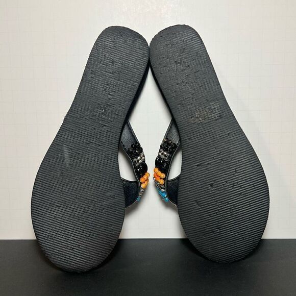 Womens Embellished T Strap Flip Flip Sandals / Size 9.5 - Picture 7 of 7